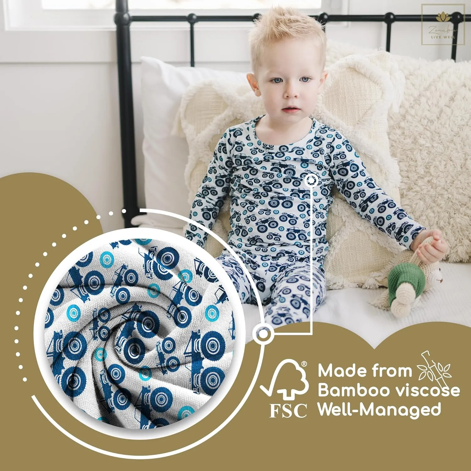 Toddler Pajamas Soft Baby Pajamas 2 Piece Sleepwear Set Toddler PJs, Viscose from bamboo (2t-5t)