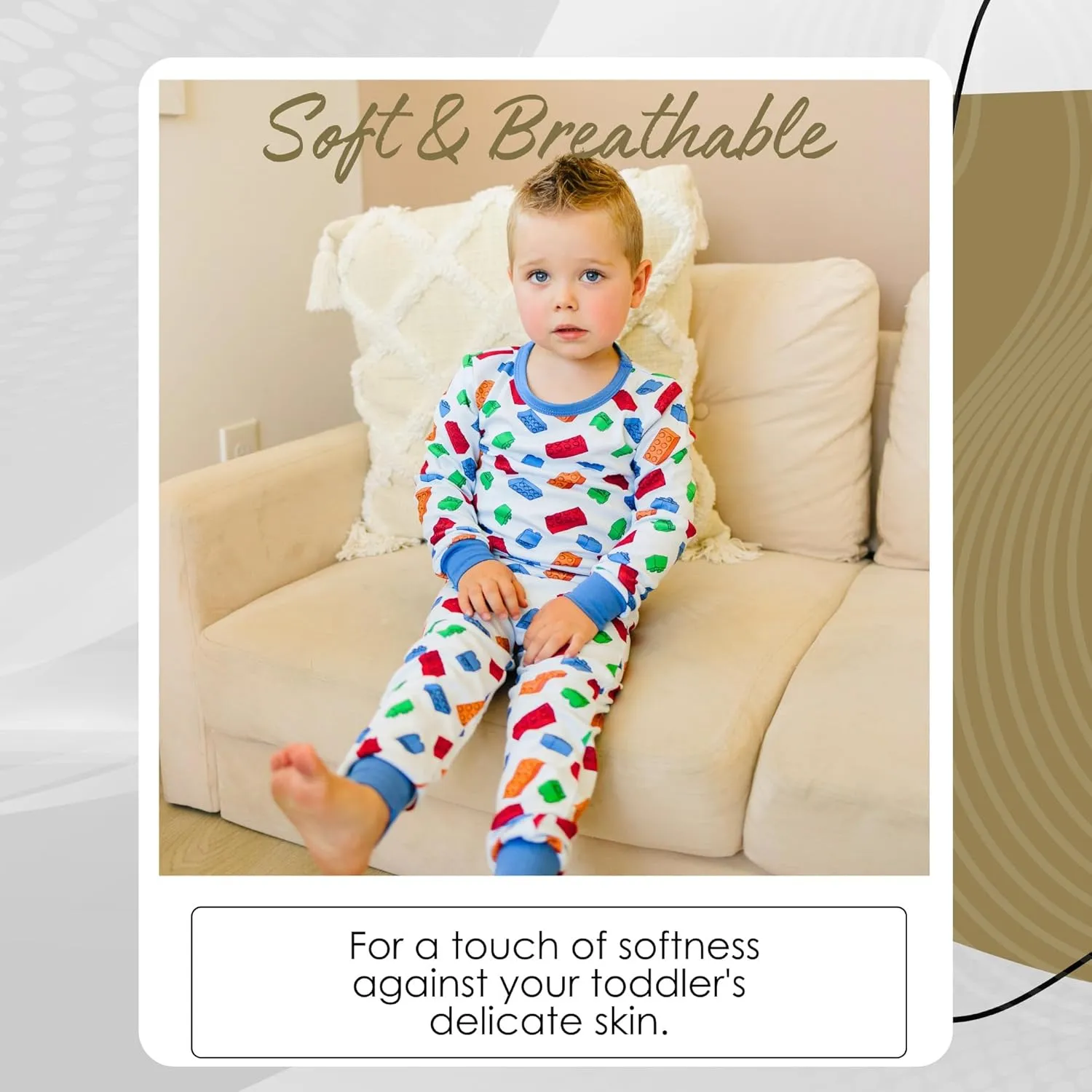 Toddler Pajamas Viscose Soft Baby Pajamas 2 Piece Sleepwear Set Toddler PJs