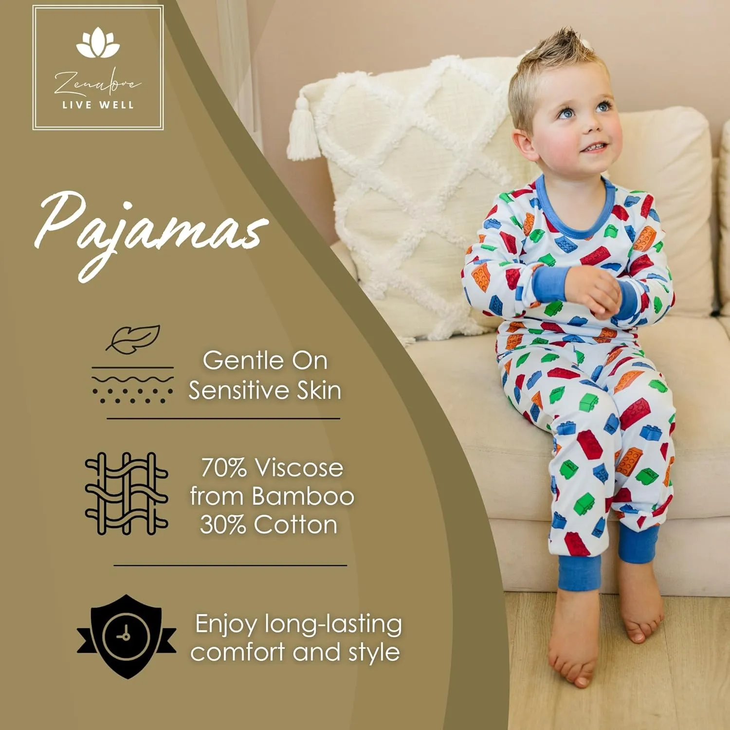 Toddler Pajamas Viscose Soft Baby Pajamas 2 Piece Sleepwear Set Toddler PJs