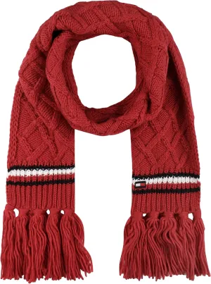 Tommy Hilfiger Women's Lattice Cable With Stripes Scarf
