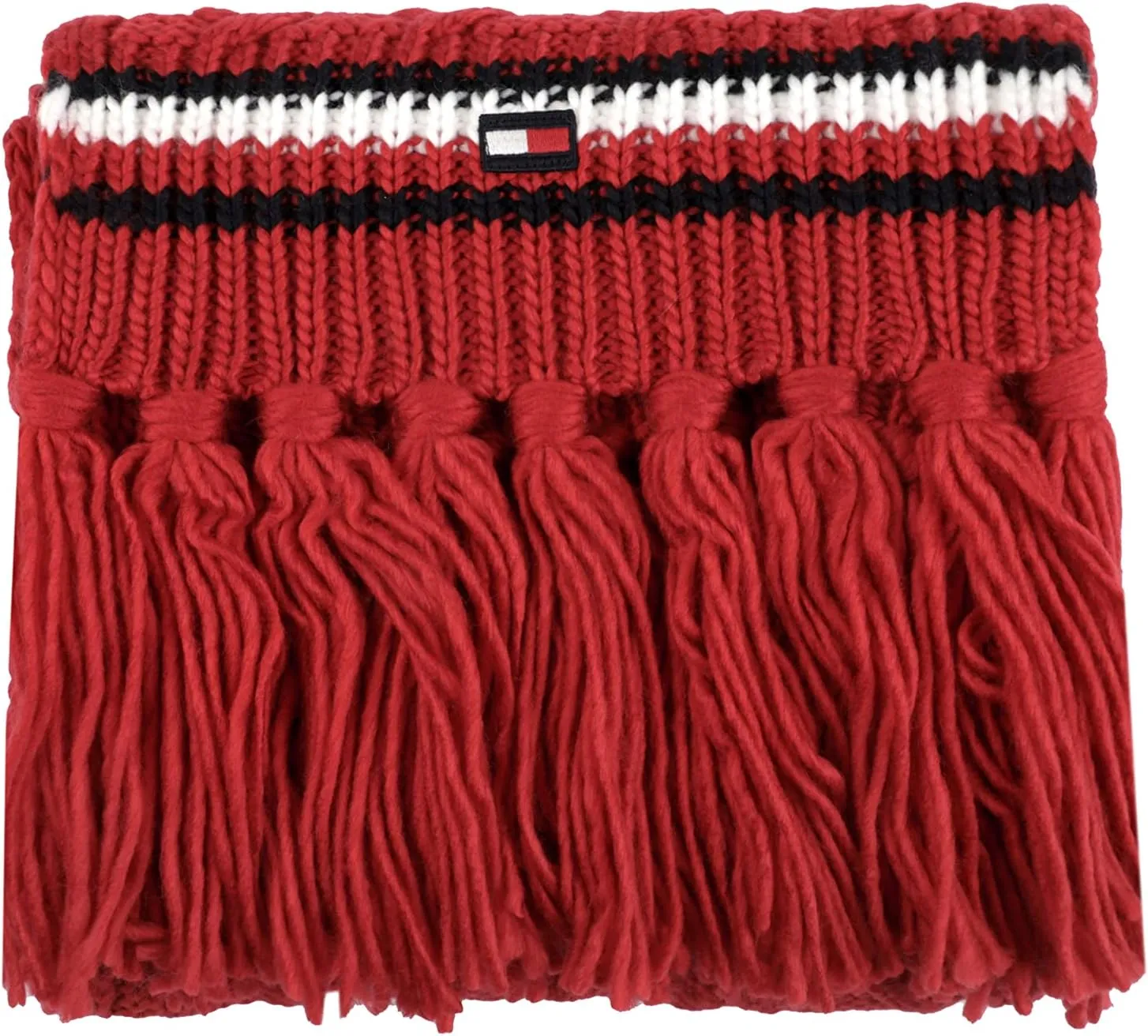 Tommy Hilfiger Women's Lattice Cable With Stripes Scarf