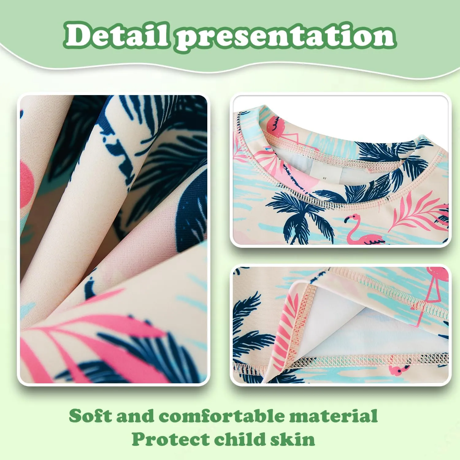 UMELOK Toddler and Little Girls Rash Guard Sets with Bikini Bottoms Swimwear