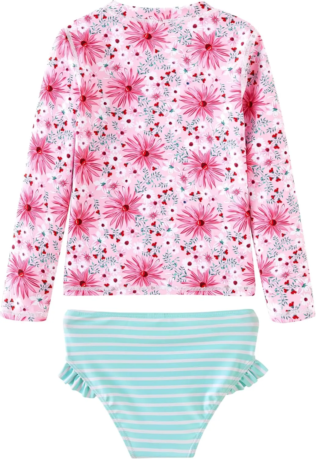 UMELOK Toddler and Little Girls Rash Guard Sets with Bikini Bottoms Swimwear