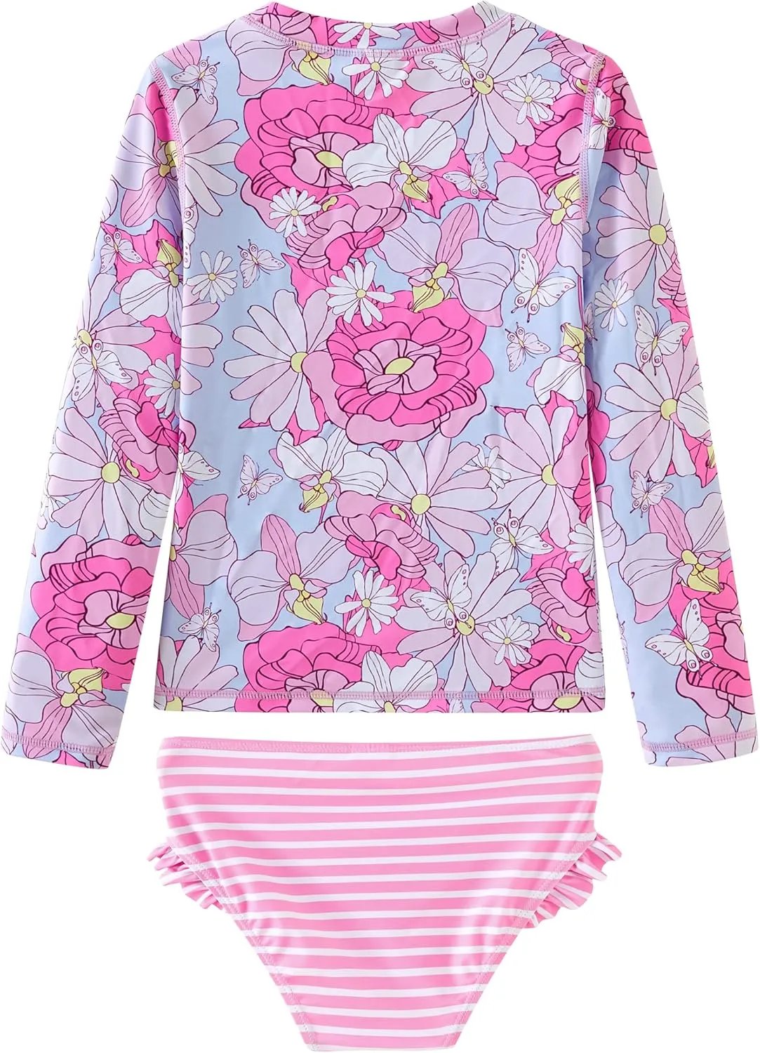 UMELOK Toddler and Little Girls Rash Guard Sets with Bikini Bottoms Swimwear