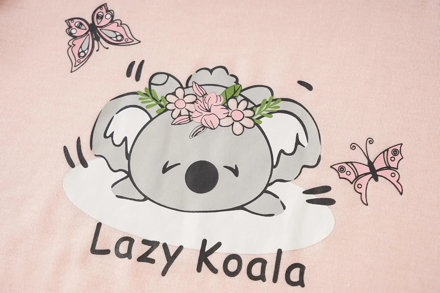 Vopmocld Big Girls' Short Sleeve Long Pants Pajama Sets 2PCS Cartoon Pattern & Letters Printed Sleepwear Lounge for Teens