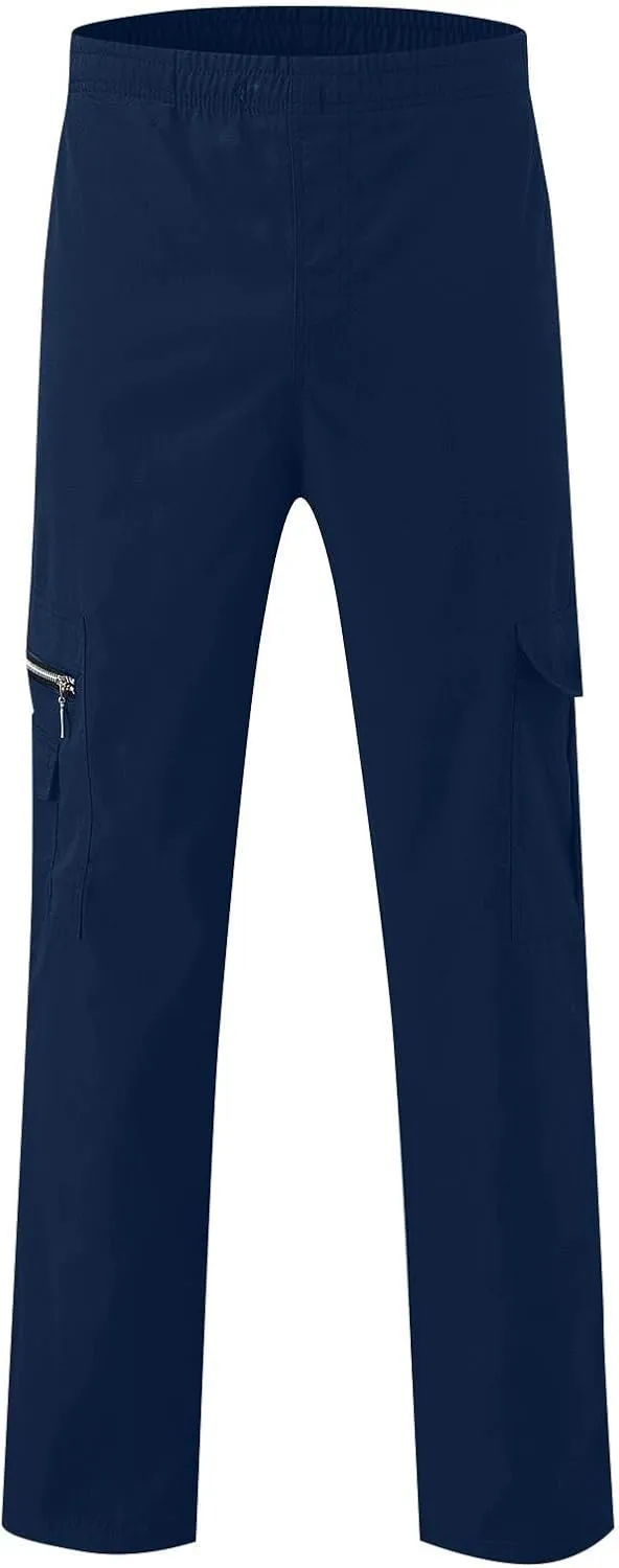 WENKOMG1 Mens Casual Cargo Pants Lightweight Multi Pockets Tactical Pants Straight Leg Summer Breathable Workwear