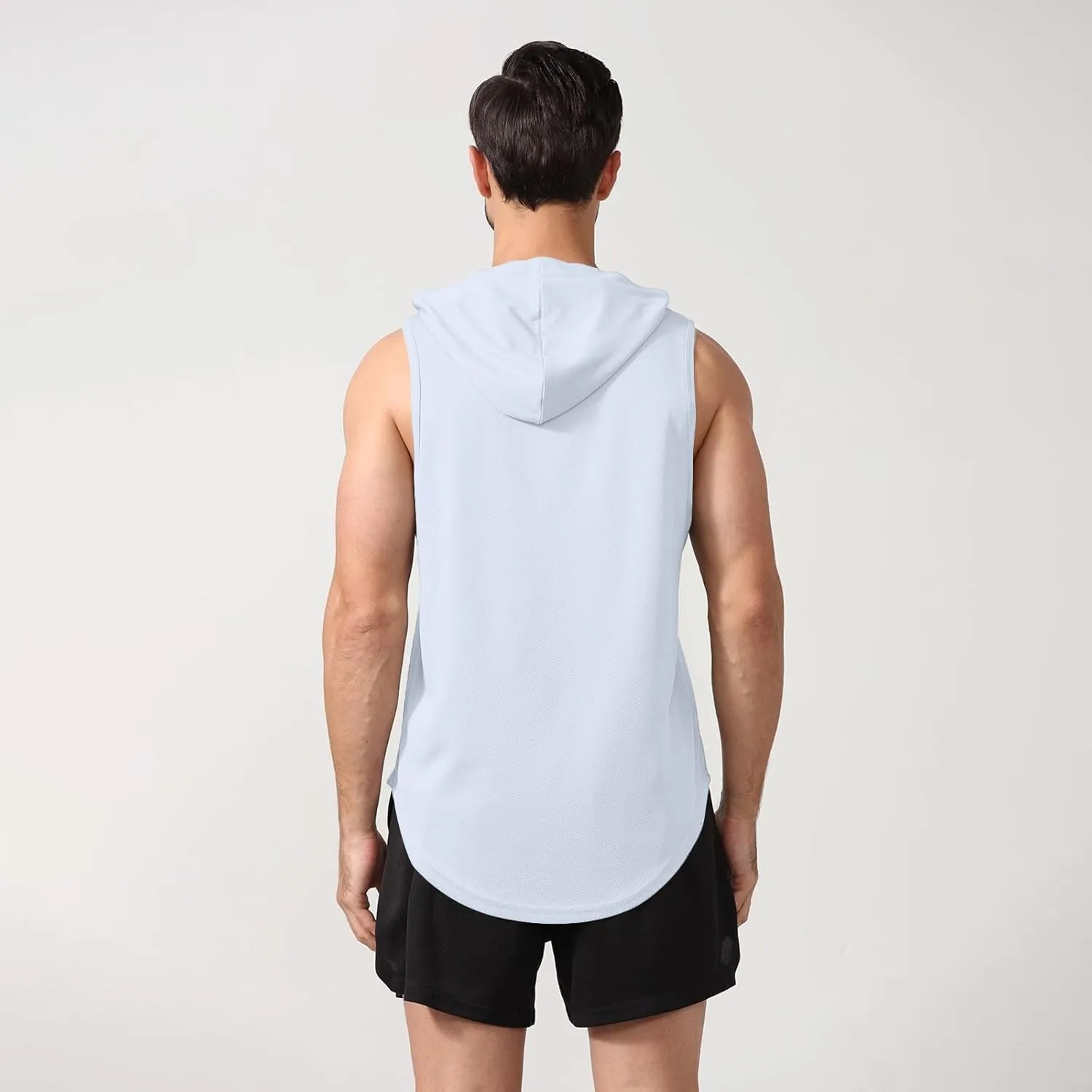 WENKOMG1 Mens Mesh Tank Tops Lightweight Breathable Quick Dry Hoodies Active Athletic Hooded Workout Tank Tops