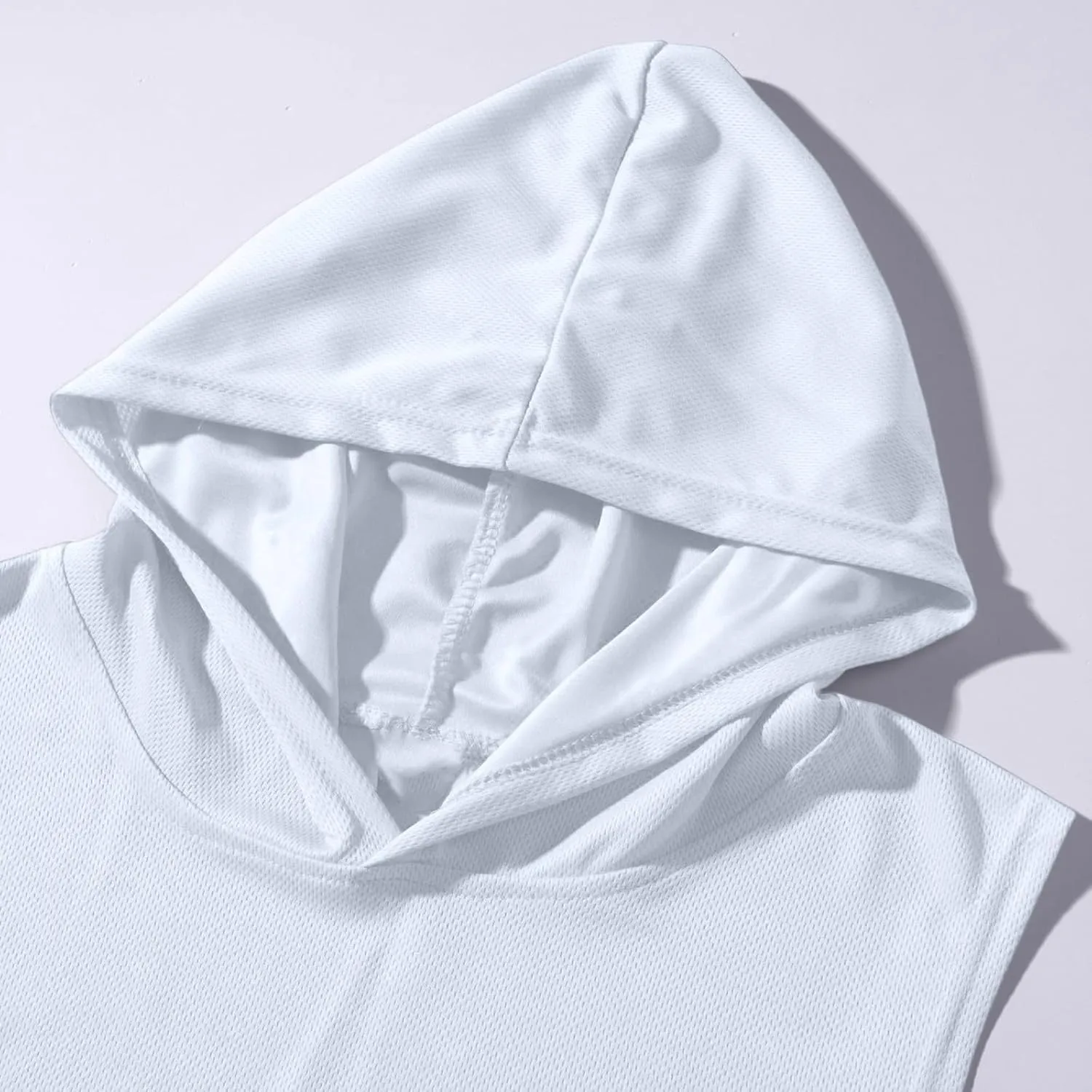 WENKOMG1 Mens Mesh Tank Tops Lightweight Breathable Quick Dry Hoodies Active Athletic Hooded Workout Tank Tops