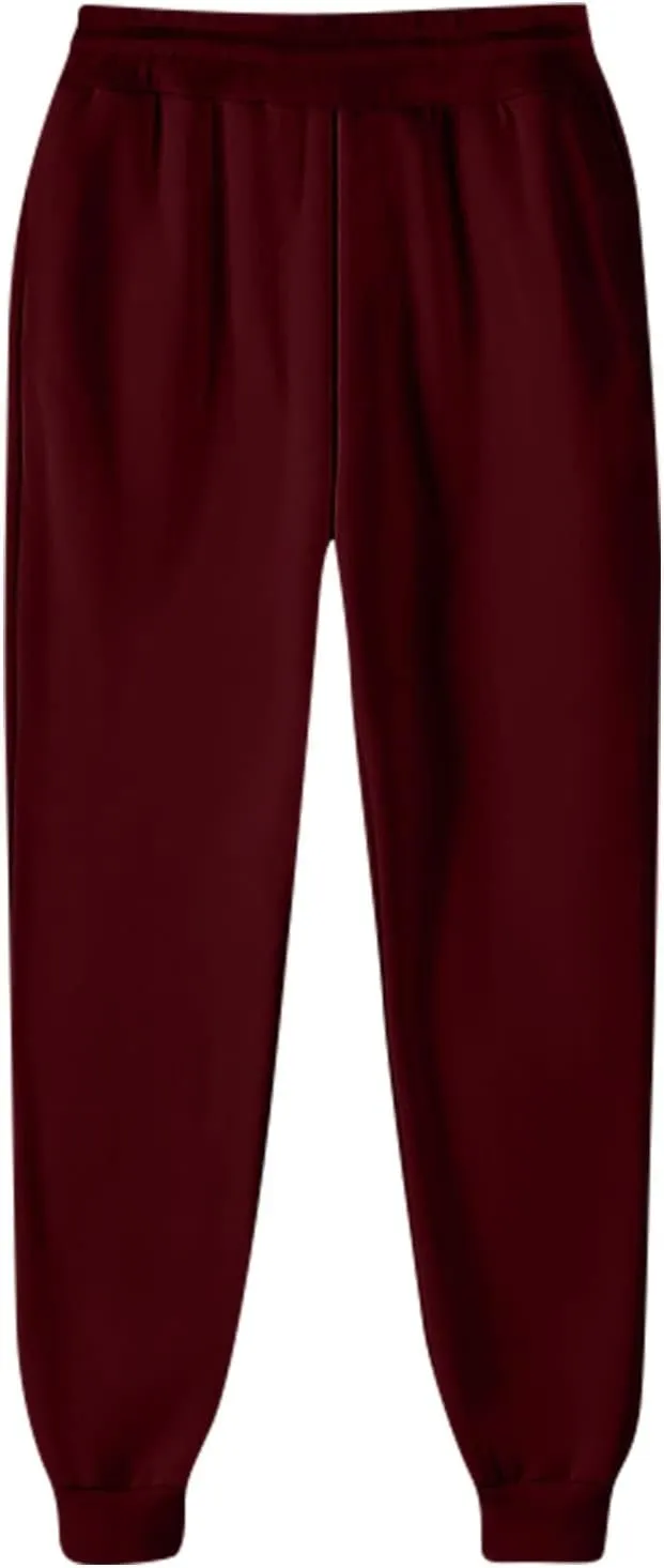 Women Baggy Sweatpants Fleece Cinch Bottom Joggers Pants High Waisted Elastic Athletic Fit Comfy Lounge Trousers