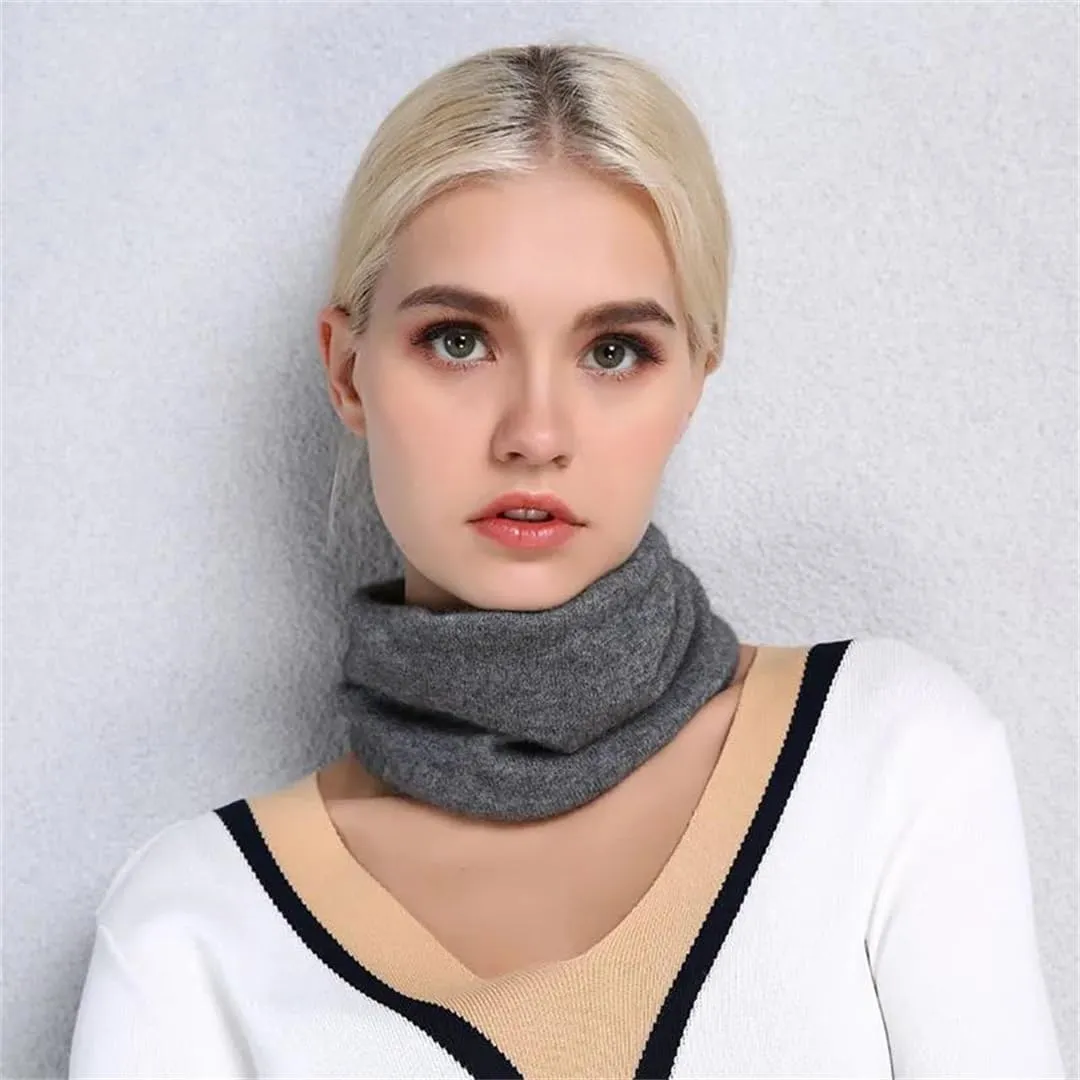 Women Cashmere Ring Scarves Neck Cover Wraps Soft Warmer Single Loop Wool Collar Female Solid Color Scarf