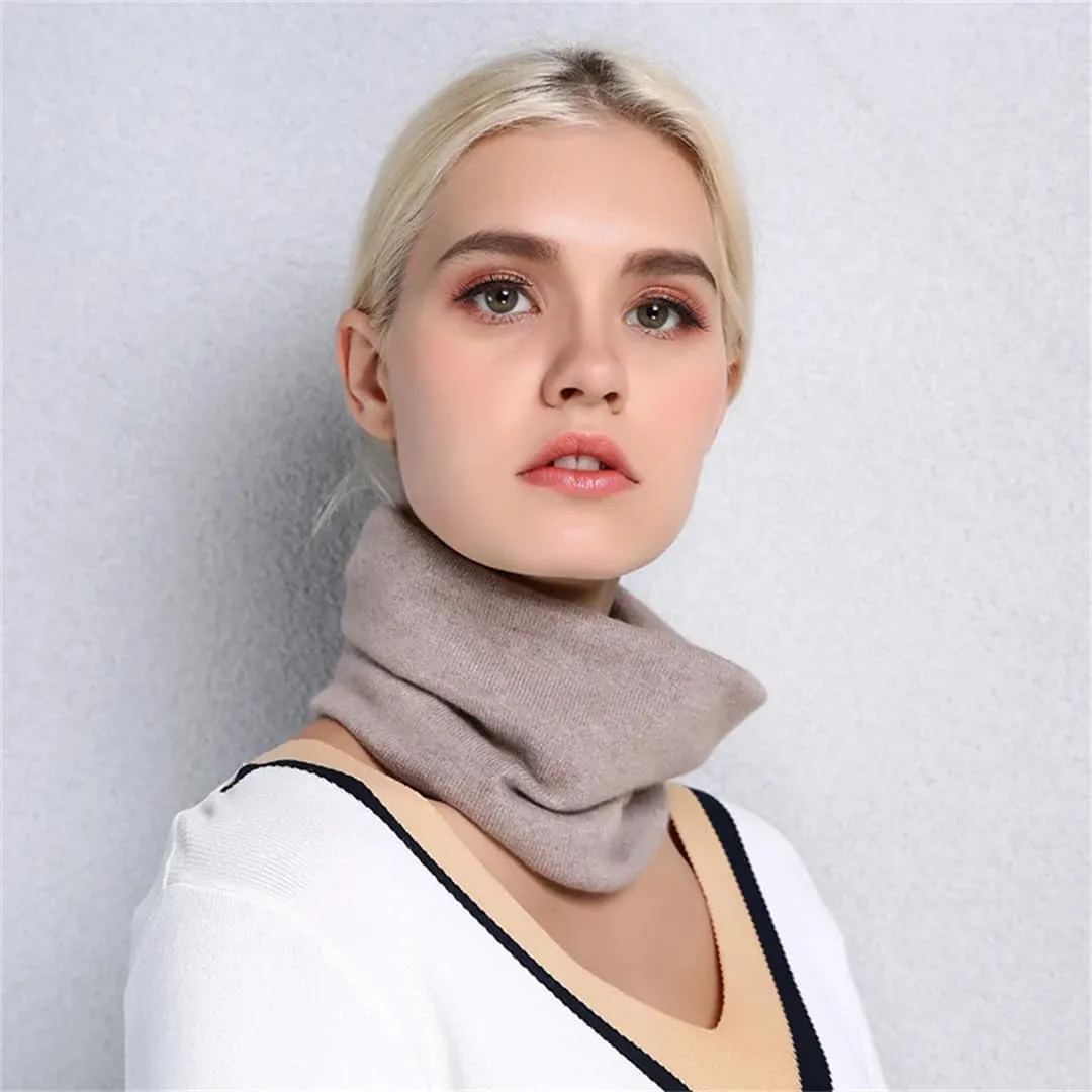 Women Cashmere Ring Scarves Neck Cover Wraps Soft Warmer Single Loop Wool Collar Female Solid Color Scarf
