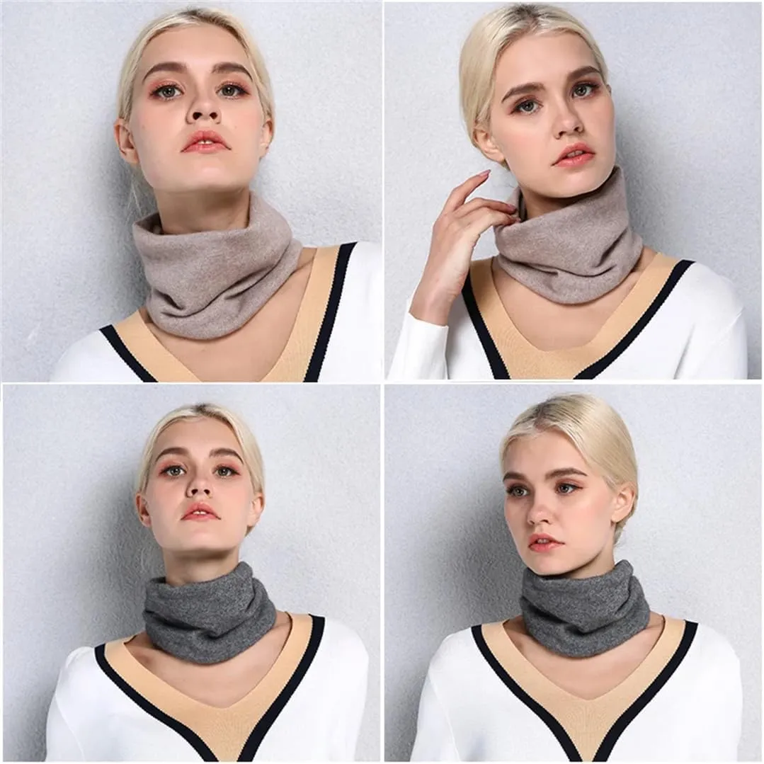 Women Cashmere Ring Scarves Neck Cover Wraps Soft Warmer Single Loop Wool Collar Female Solid Color Scarf