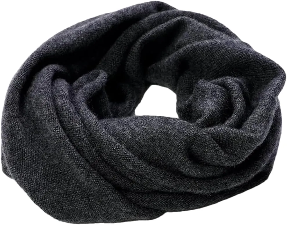Women Cashmere Ring Scarves Neck Cover Wraps Soft Warmer Single Loop Wool Collar Female Solid Color Scarf