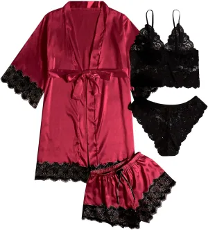 Women Fleece Long Sleeve Pajama Set Plus Size Winter Crewneck Tops Full Pants Sleepwear Nightwear Soft Pjs Lounge Sets