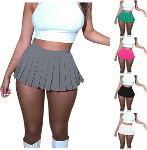 Women Mini Skirts Sexy Pleated Skirts Y2k School Skirts A Line Skater Skirts Girl Party Skirts Night Club Skirts