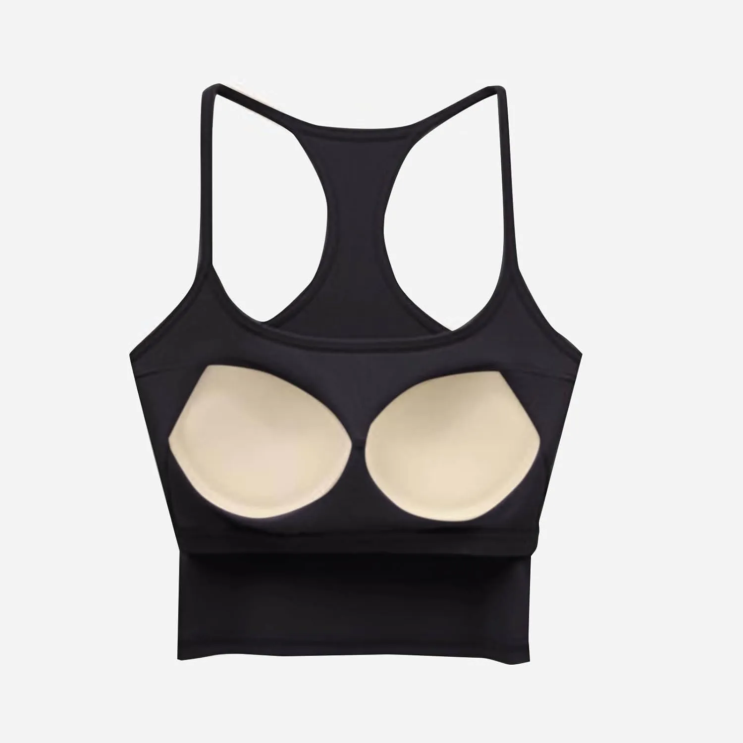 Women Ribbed Racer Back Cami Tops Summer Built in Bra Yoga Workout Tank Top Sexy Form Fitting Square Neck Undershirt