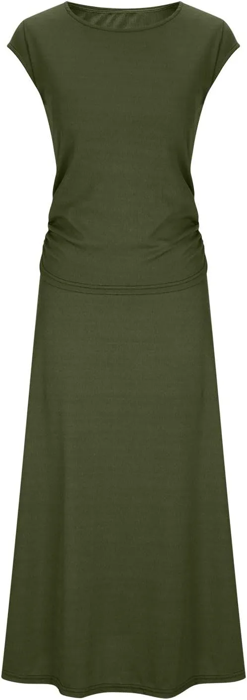 Women's 2 Piece Maxi Skirt Sets Summer Sets Pants Suits Dressy Elegant Long Sleeve Outfits High Waisted Long Outfit