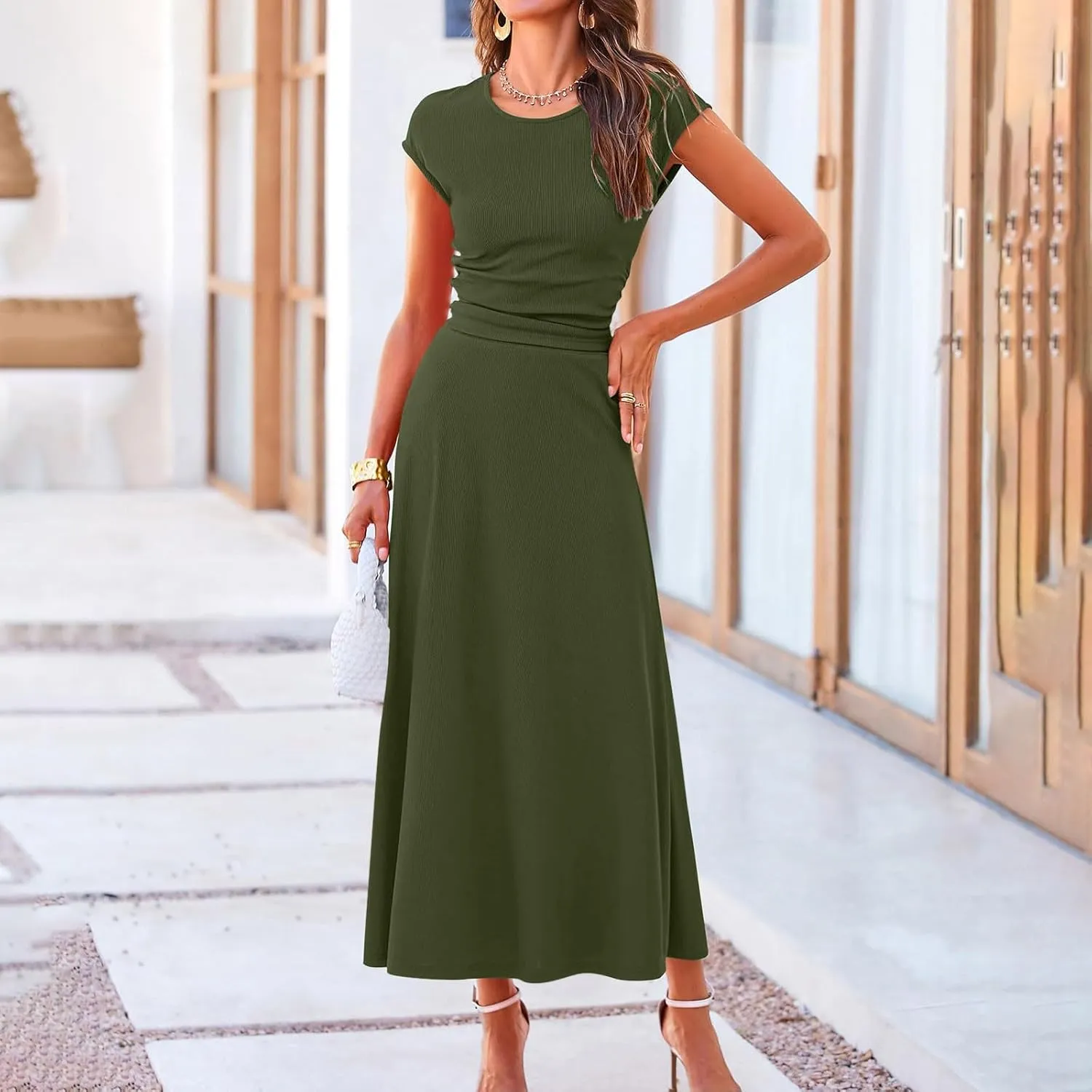 Women's 2 Piece Maxi Skirt Sets Summer Sets Pants Suits Dressy Elegant Long Sleeve Outfits High Waisted Long Outfit