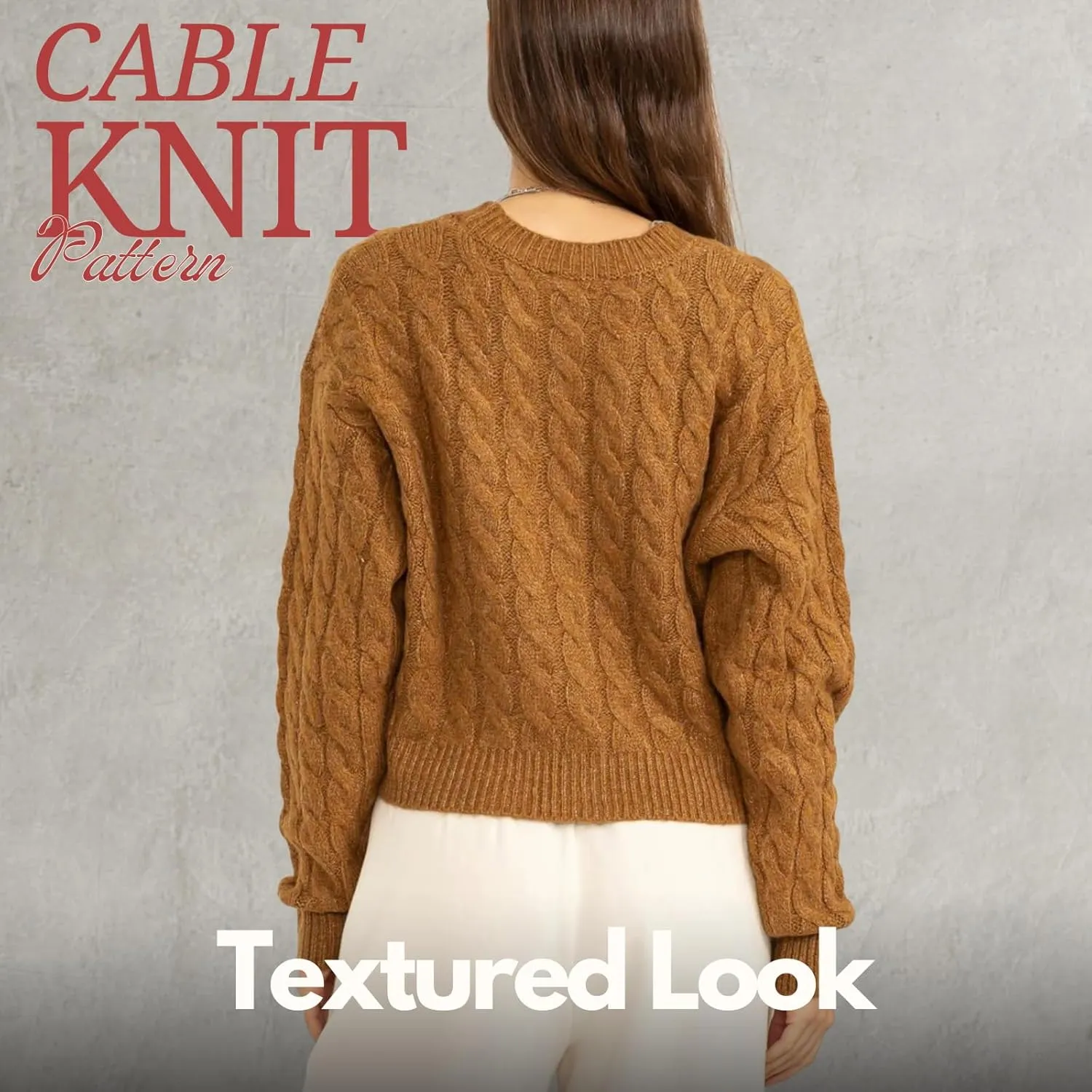 Women's Cardigan Sweaters Cable Knit Sweater Open Front Button Down Jacket