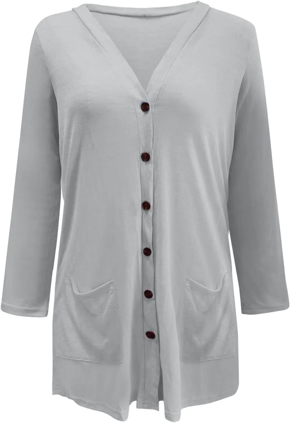 Women's Cardigans, Casual Button Down Open Front Lightweight Cardigan Holiday Solid Long Sleeve Jackets with Pocket