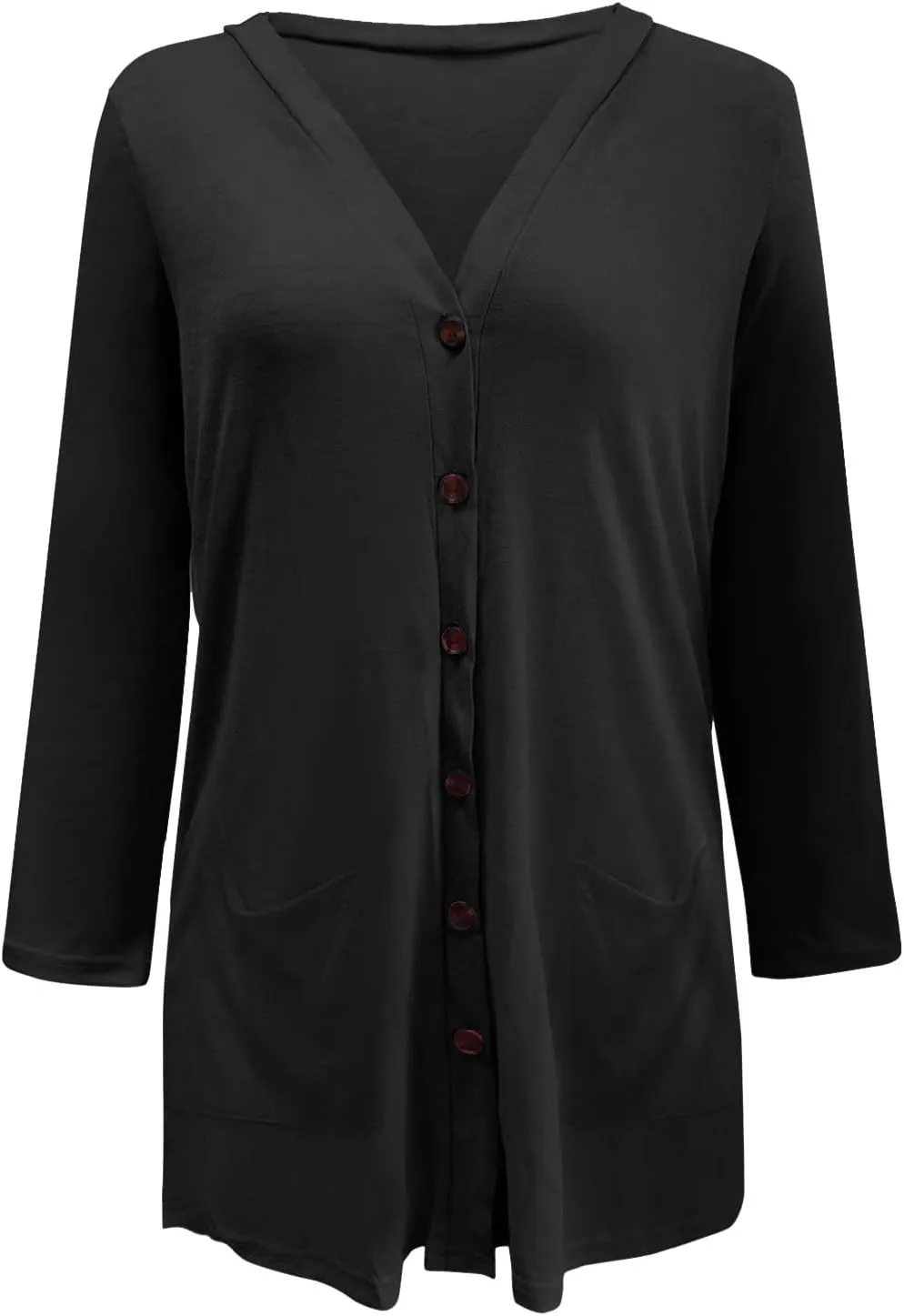 Women's Cardigans, Casual Button Down Open Front Lightweight Cardigan Holiday Solid Long Sleeve Jackets with Pocket