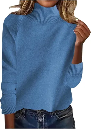 Women's Cashmere Sweater Basic Turtleneck Petite Tunic Tops Pullover Solid Casual Lightweight Long Sleeve Knitwear