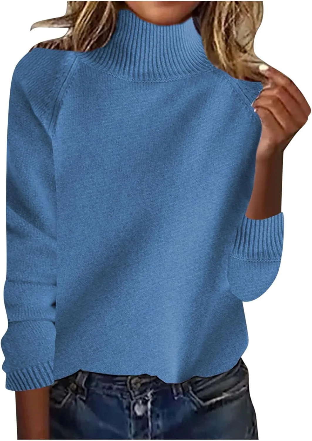 Women's Cashmere Sweater Basic Turtleneck Petite Tunic Tops Pullover Solid Casual Lightweight Long Sleeve Knitwear