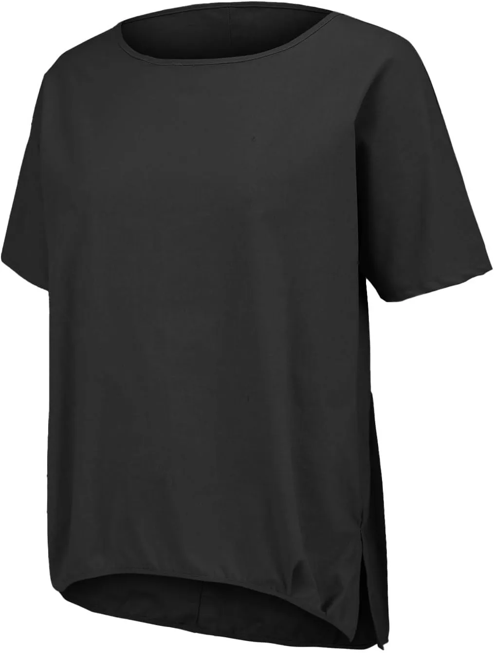 Womens Casual Cotton Linen Shirts Short Sleeve Beach Summer T-Shirts Loose Solid Crewneck Vacation Travel Blouse Tops
