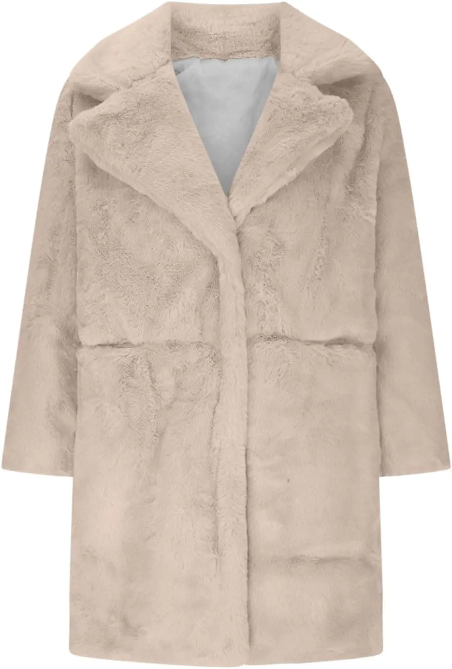 Women's Fashion Cropped Faux Fur Jacket Long Sleeve Open Front Cardigan Casual Fluffy Parka Shaggy Classic Short Coat