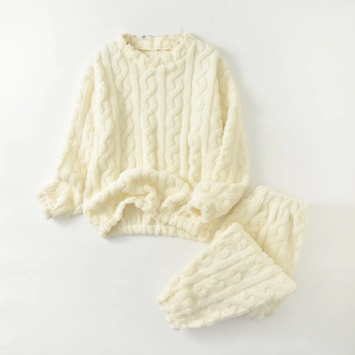 Women's Fuzzy Pajama Sets Soft Warm Jackets Long Pants Fluffy Sleepwear Loungewear Fleece Pj 2 Piece Plush Lounge Sets