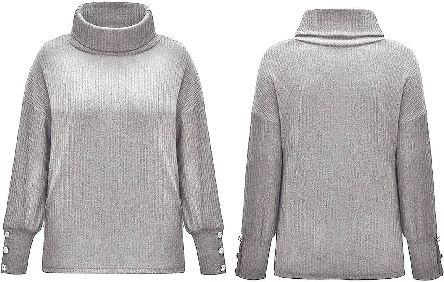 Womens Knitted Sweaters Long Sleeve Casual Tops Solid Color Sweaters Winter Fashion Tops Loose Fitting Tops Blouse