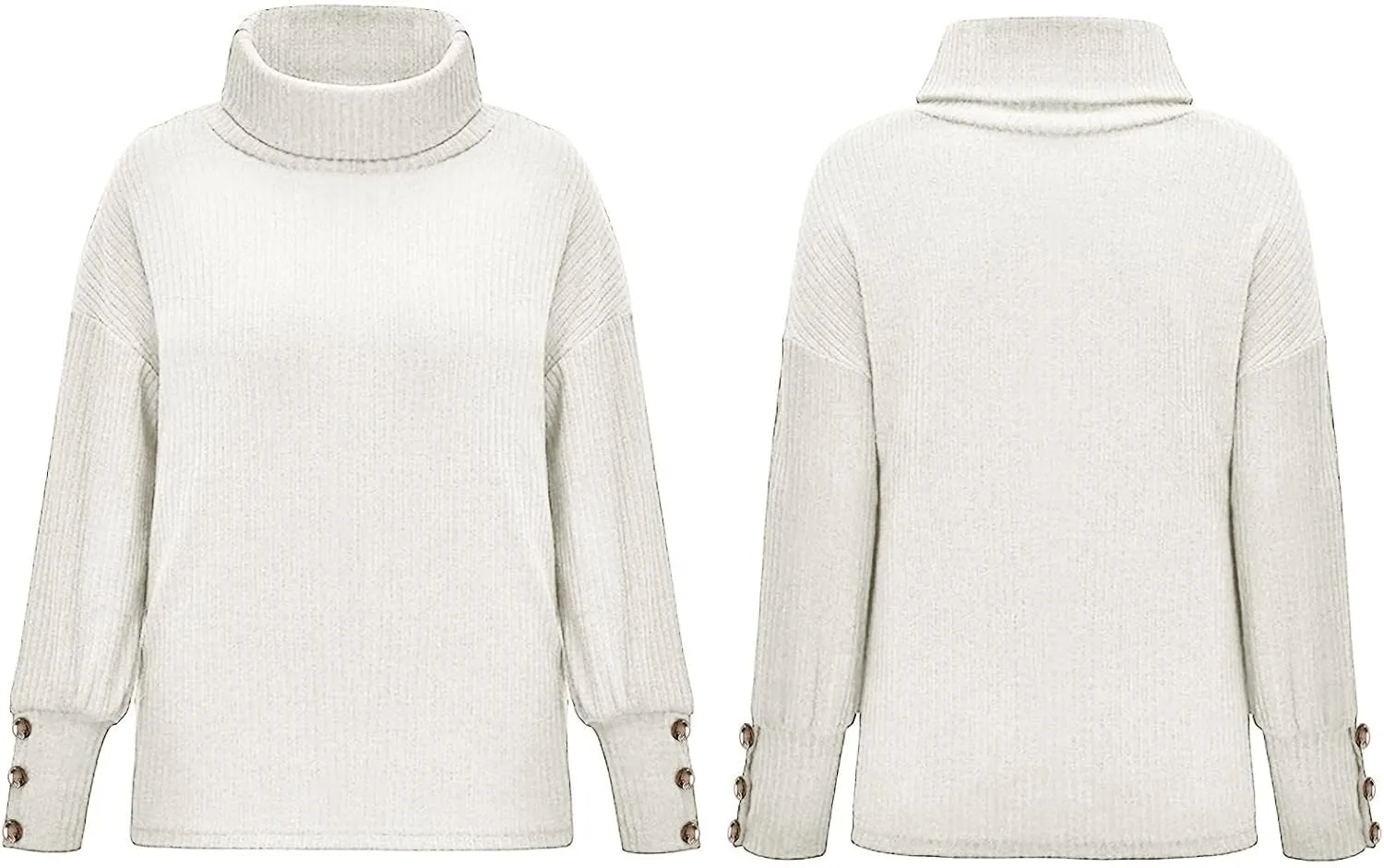 Womens Knitted Sweaters Long Sleeve Casual Tops Solid Color Sweaters Winter Fashion Tops Loose Fitting Tops Blouse