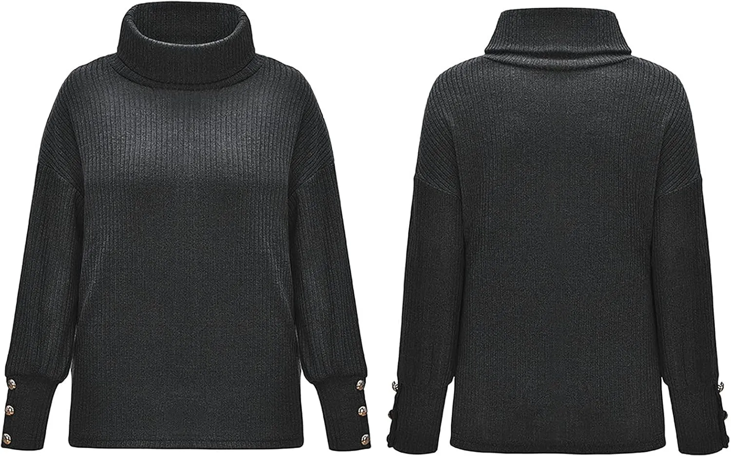 Womens Knitted Sweaters Long Sleeve Casual Tops Solid Color Sweaters Winter Fashion Tops Loose Fitting Tops Blouse