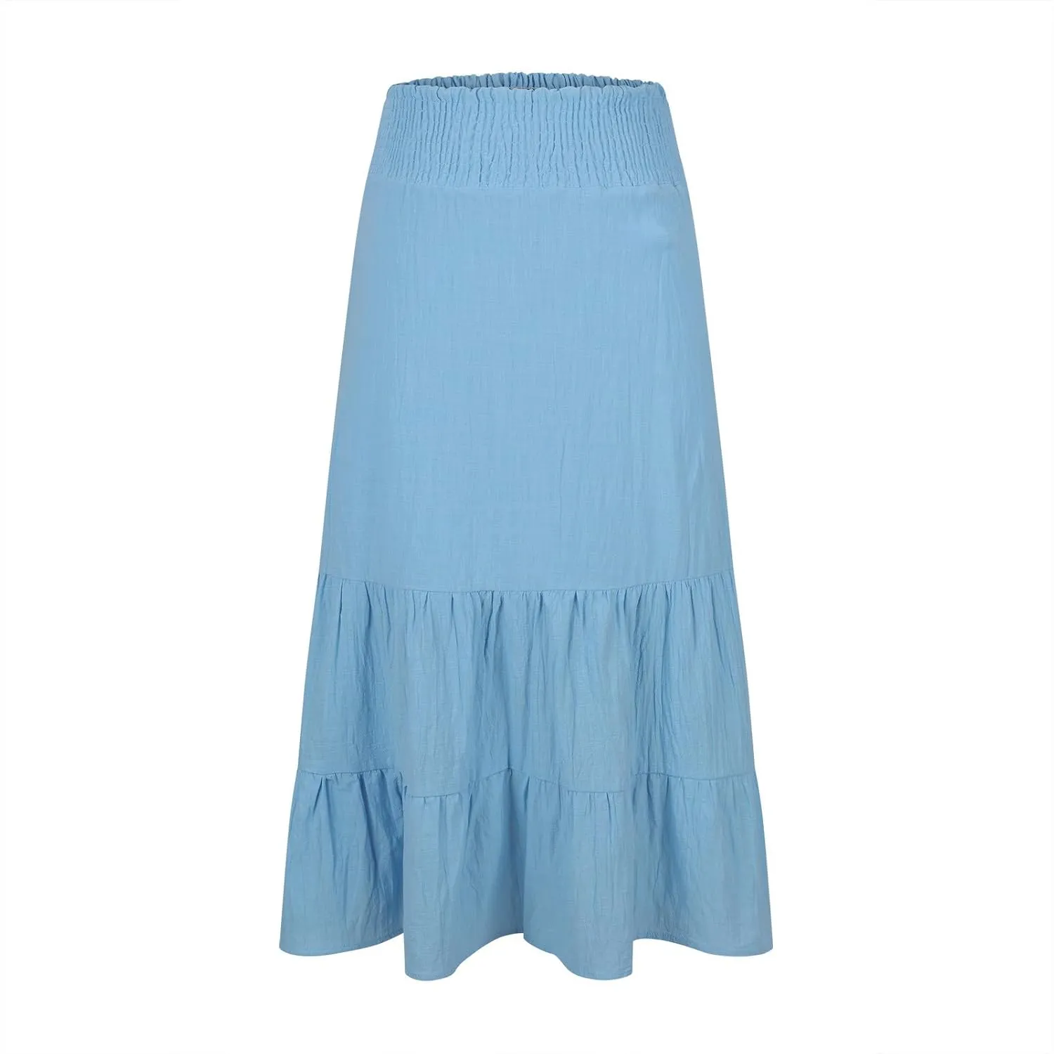 Women's Long Skirts A Line Summer Maxi Skirts High Waisted Tiered Boho Flowy Skirts Beach Vacation Casual Skirts