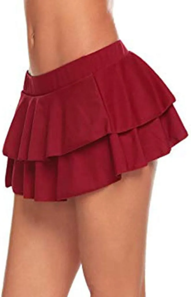 Womens Mini Skirts Flowy Pleated Skirts Low Waisted Ruffle Skirts Casual Summer Skirts Trendy Night Club Skirts
