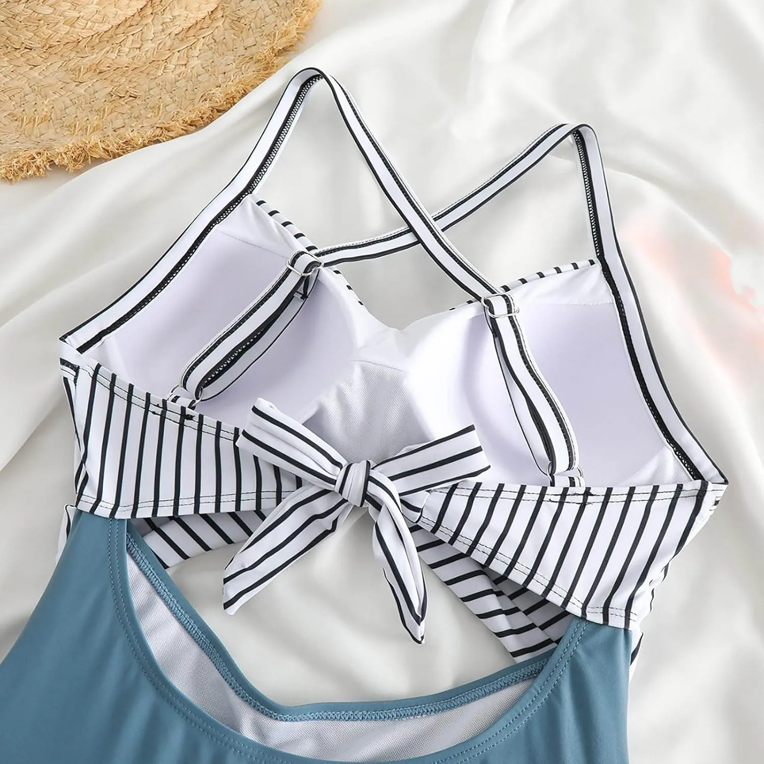 Women's One Piece Swimsuits Tummy Control Cutout High Cut Halter Bathing Suit Crisscross Backless Monokini Swimsuit