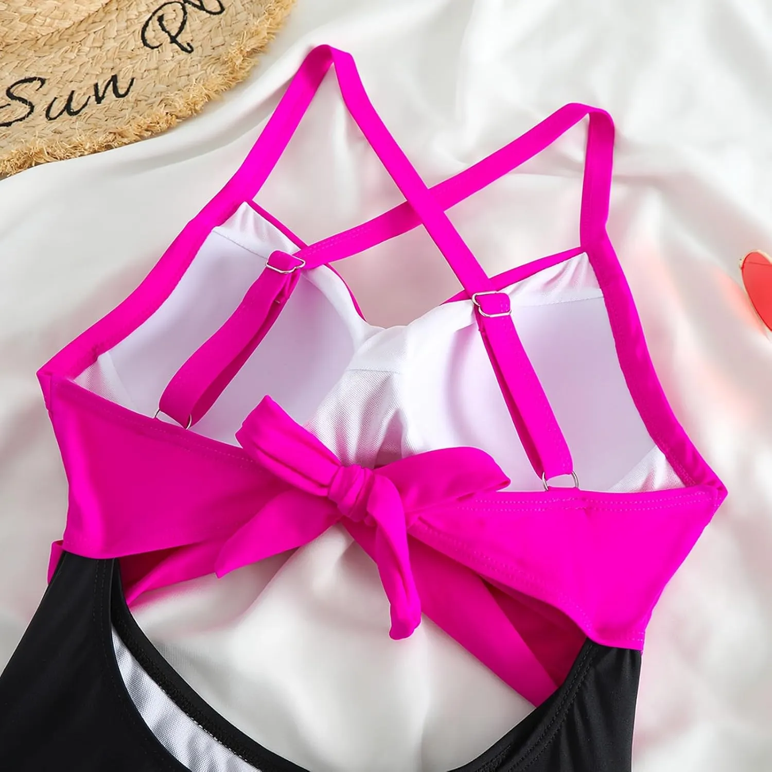 Women's One Piece Swimsuits Tummy Control Cutout High Cut Halter Bathing Suit Crisscross Backless Monokini Swimsuit