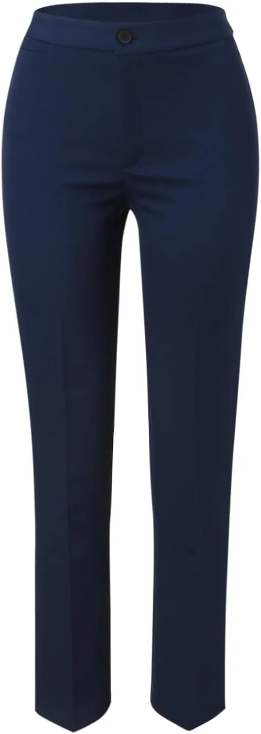 Women's Pants High Waisted Trendy Business Petite Pants Work Dress Slim Fit Straight Leg Suit Pants Bootcut Trousers