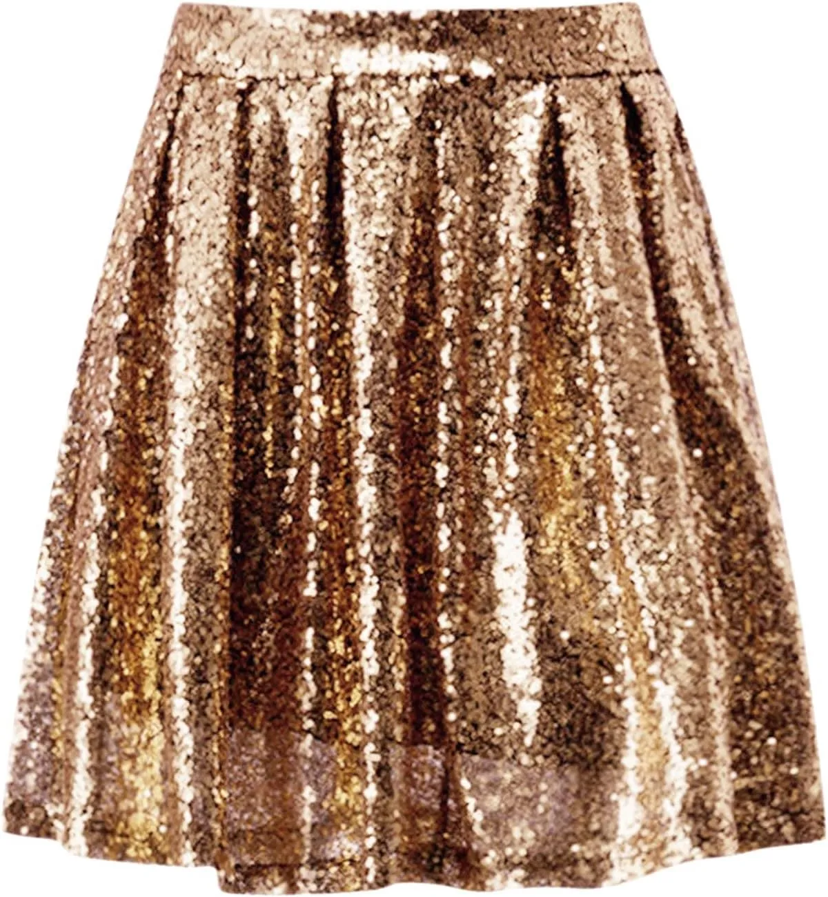 Womens Sequin Skirts Fashion High Waisted Pleated Skirts Holiday Party Sparkly Glitter Skirts 2025 Summer Trendy Skirts