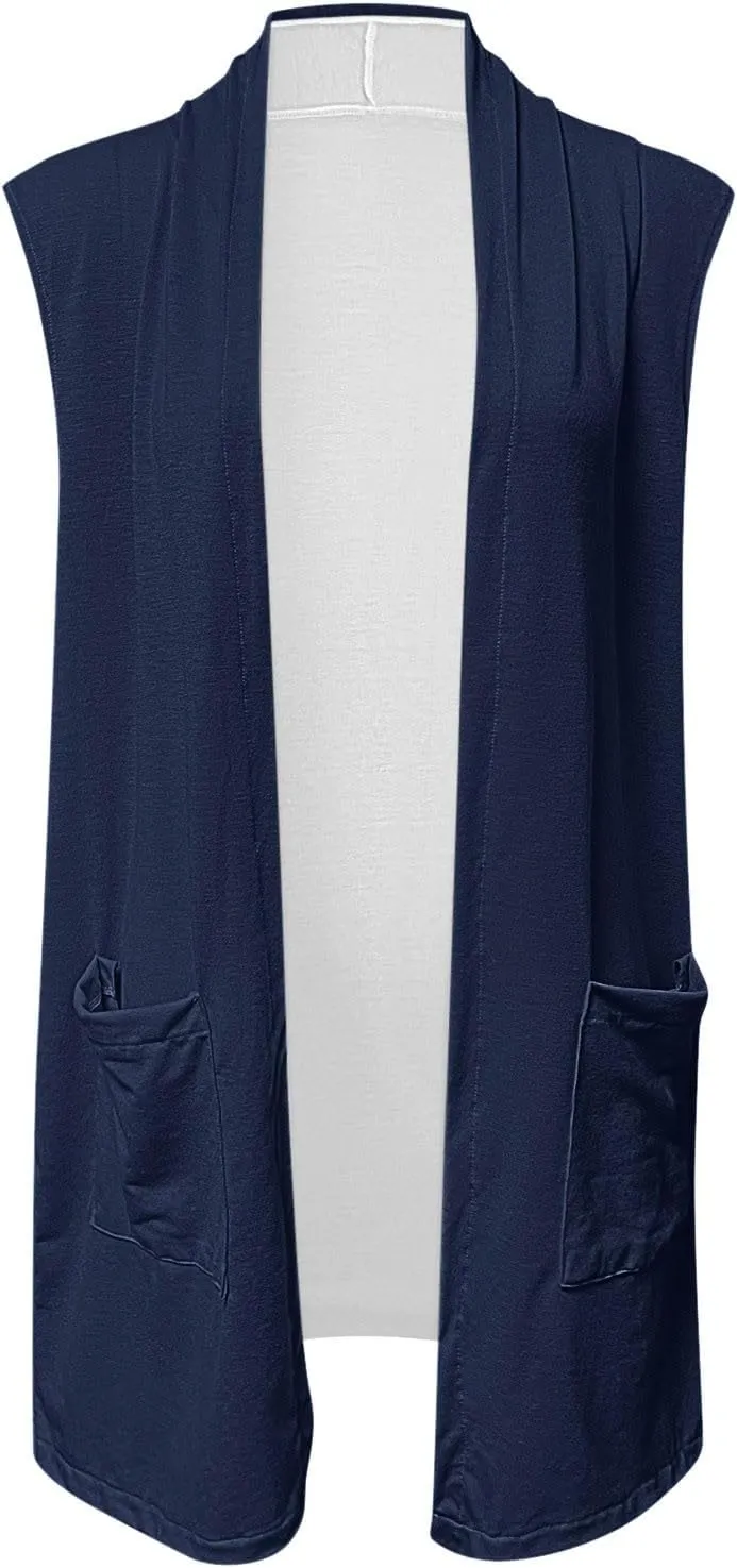 Women's Sleeveless Cardigan Summer Open Front Vest Lightweight Cool Coat for Beach Vacation