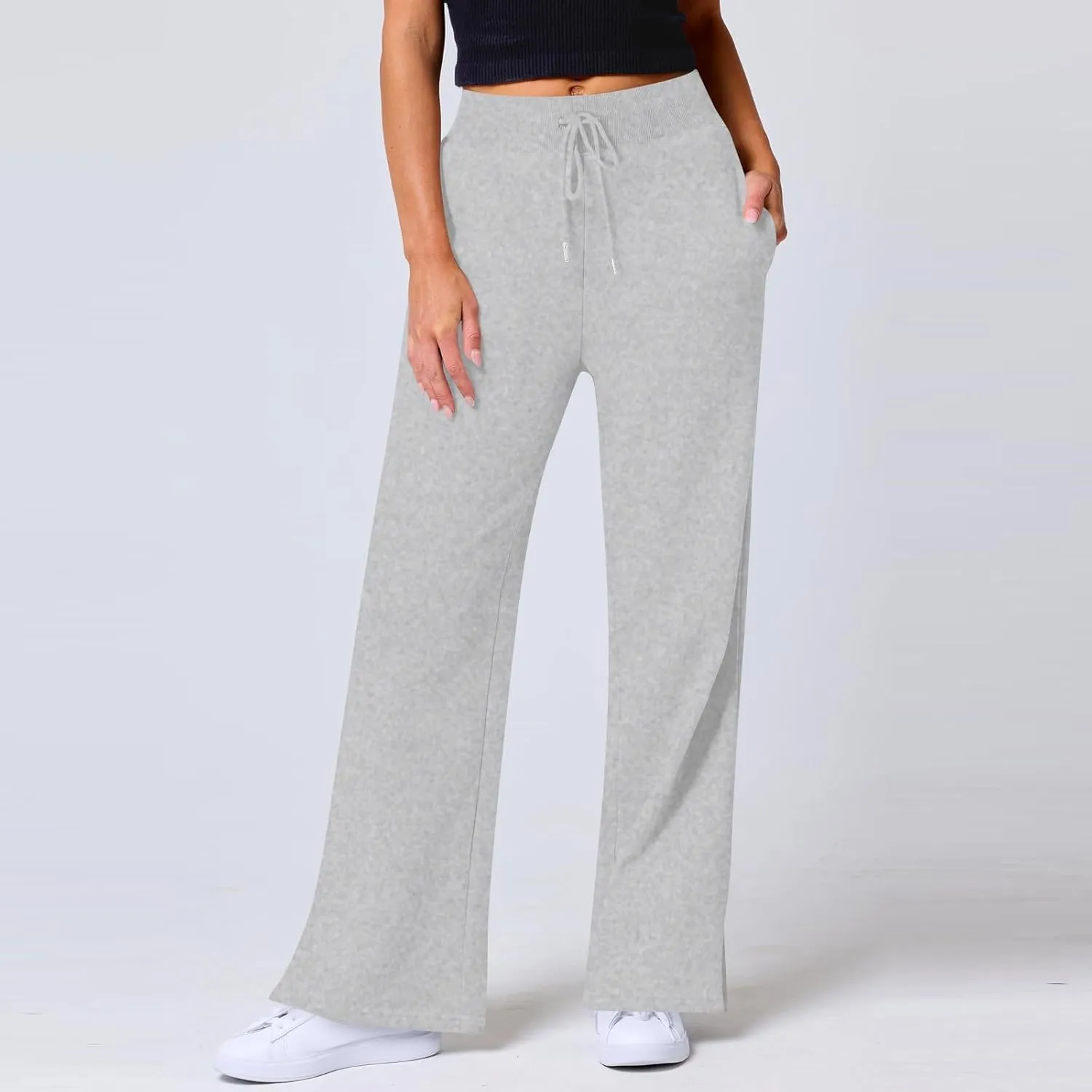 Womens Sweatpants Baggy Comfy Lounge Pants Joggers Workout Casual Fall Fashion 2024 Wide Leg Lounge with Pockets
