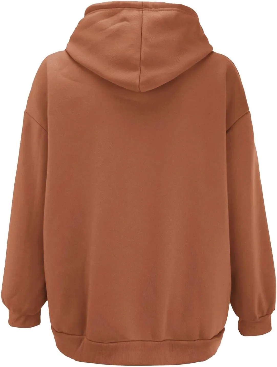Women's Sweatshirt Full-Zip Hoodie Ladies Women Hooded Print Round Neck Long Sleeve Sweatshirt Tops Drop Shoulder