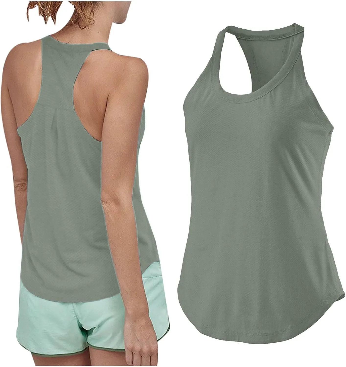 Workout Tank Tops for Women Casual Sleeveless Racerback Yoga Athletic T-Shirts Round Neck Trendy Summer Tunic Blouses