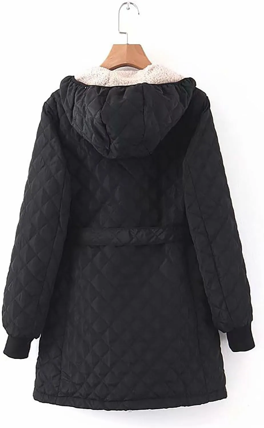 XUNRYAN Winter Jackets Women Trendy Sherpa Lined Down Coat Zip Up Puffer Jackets Faux-Fur Fleece Coat Casual Anorak Parka