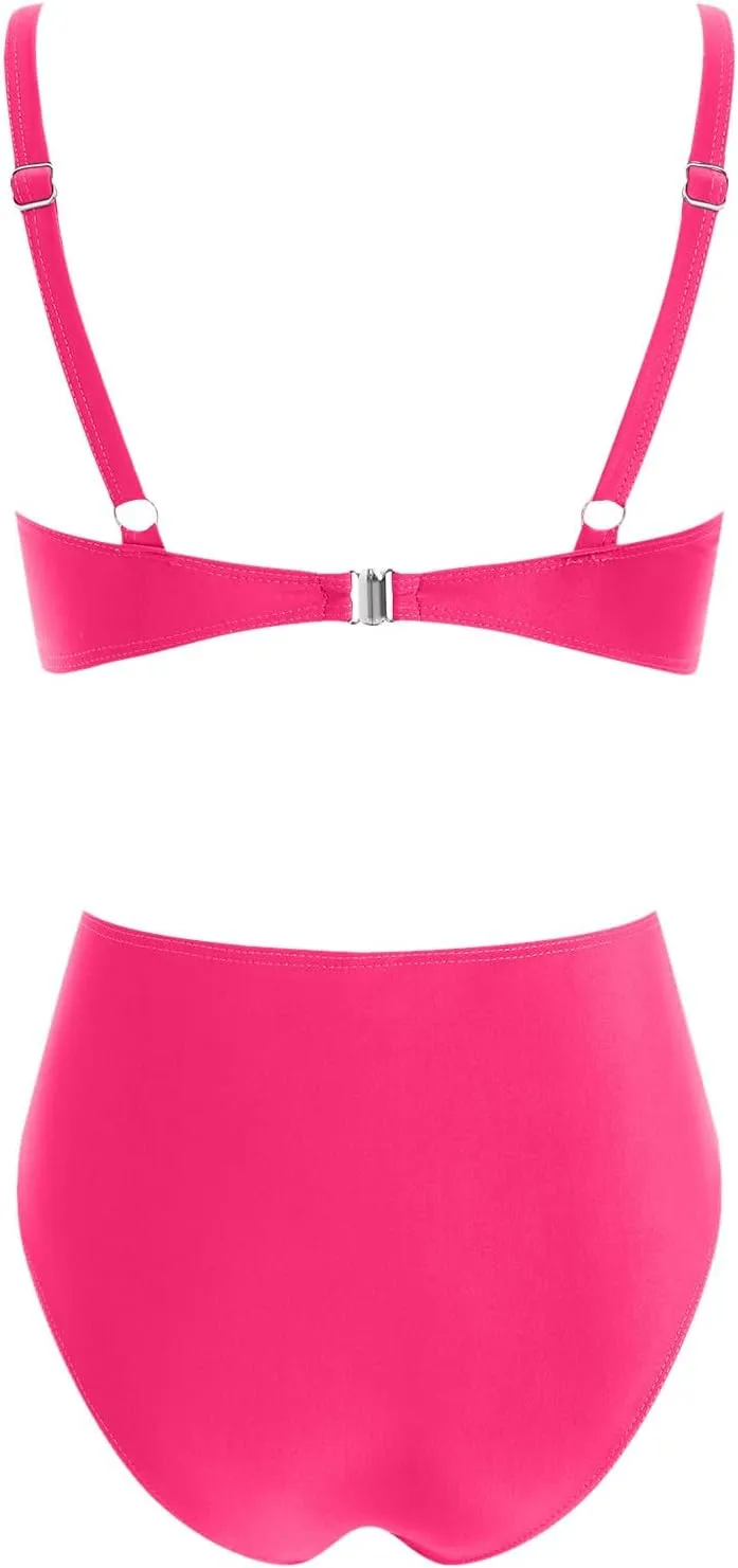 yardsong Bikini Sets for Women Two Piece Sexy Bathing Suits Twist Knot Push Up Bikini Top High Waisted Bottoms Swimsuits
