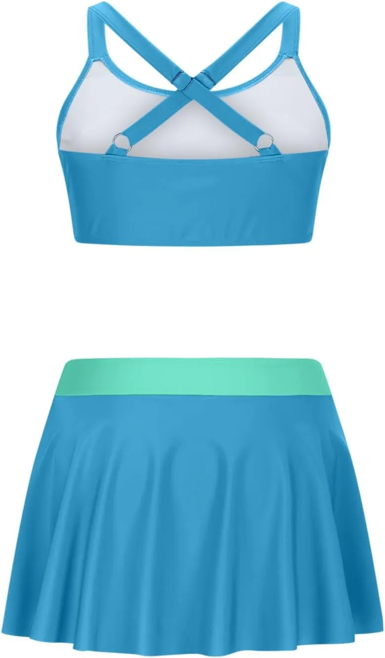 yardsong Two Piece Swimsuit for Women Push Up Bikini Tops with Swim Skirts Bathing Suits 2025 Trendy Vacation Swimwear