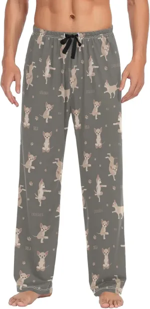 Yoga Chihuahua Dog Pattern Men's Pajama Pants Sleepwear Lounge Pajama Bottoms