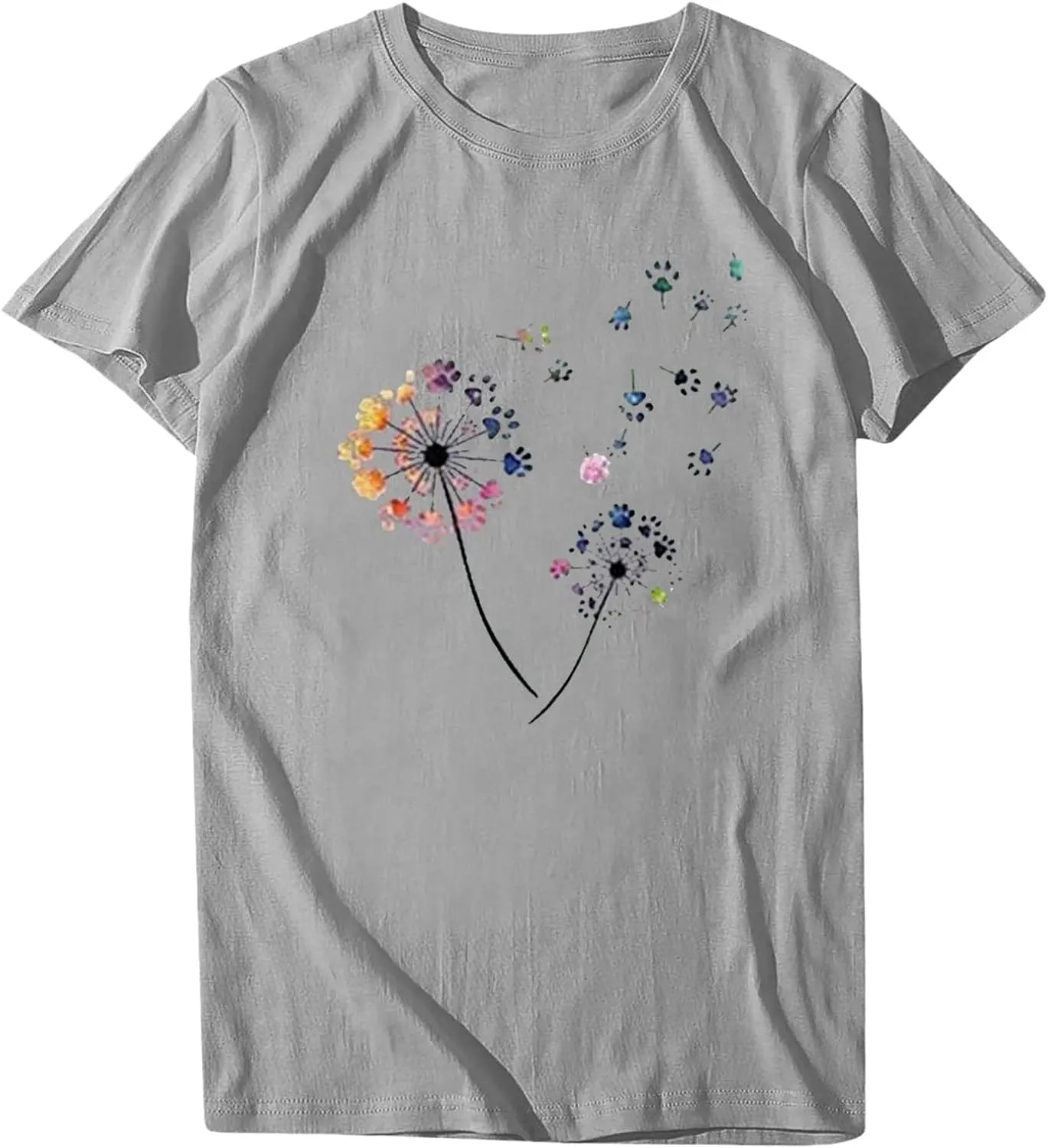 ZEFOTIM Sunflower Tops for Women 2024 Short Sleeve Crewneck Casual Summer Fashion Tops Shirts