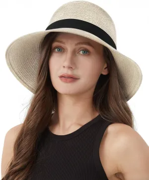 Zylioo Oversize XXL Womens Straw Sun Hat,Wide Brim Extra Large Beach Hats,UPF 50  Floppy Summer Hat for Big Heads